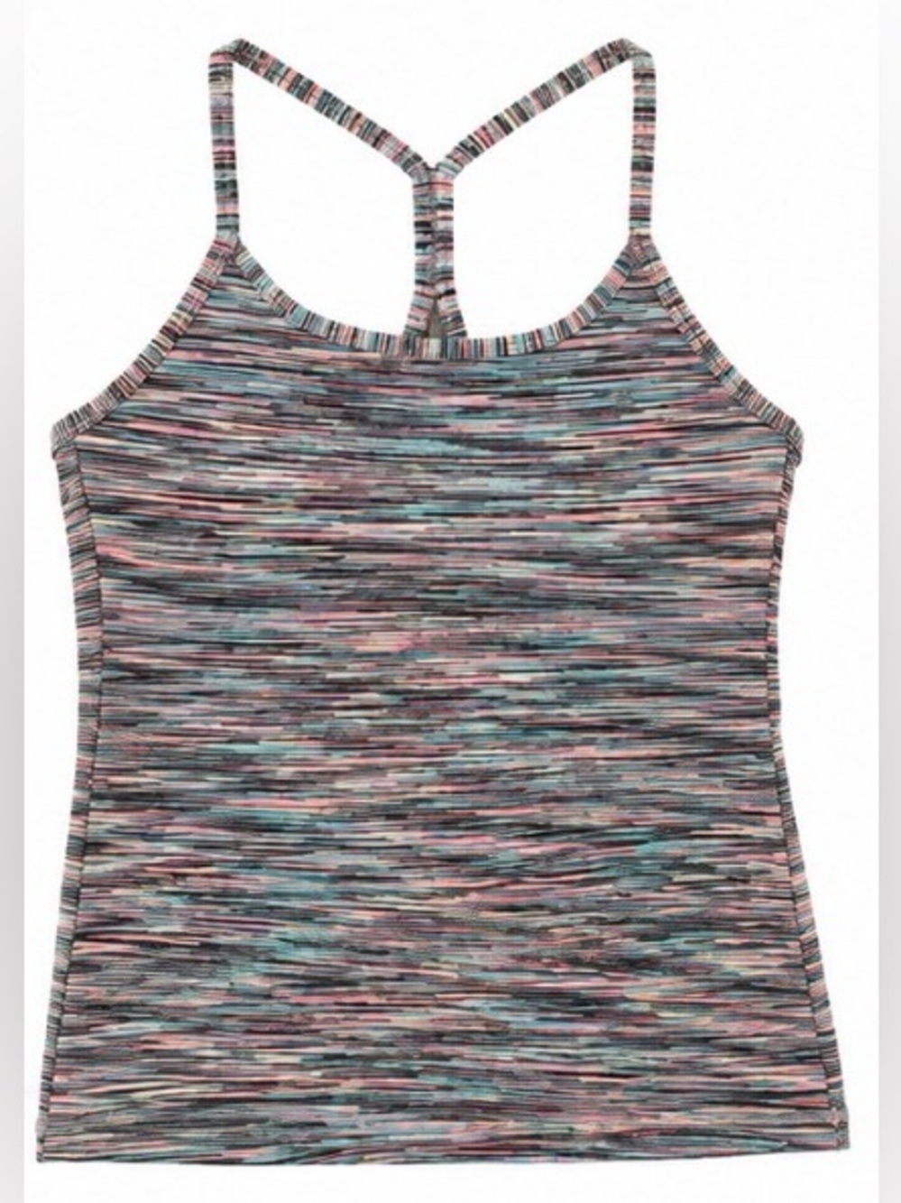 Athleta Girl Space Dye Racerback Tank Top XL 14 Built In Bra Athletic Cami
